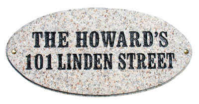 QualArc Rockport Oval Granite Address Plaque Product Image