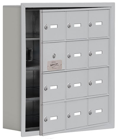 Salsbury 12 Door Cell Phone Lockers with A Doors Recessed Mount – Front Master Access – 5 Inch Depth