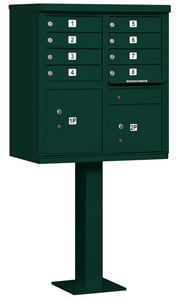 Salsbury 8 Door CBU Mailbox Green