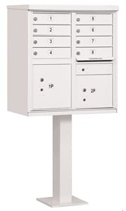 Salsbury 8 Door CBU Mailbox White