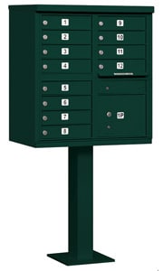 Salsbury 12 Door CBU Mailbox Green