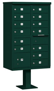 Salsbury 13 Door CBU Mailbox Green