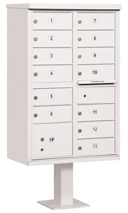 Salsbury 13 Door CBU Mailbox White