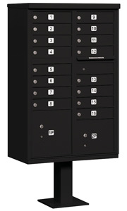 Salsbury 16 Door CBU Mailbox Black
