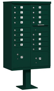 Salsbury 16 Door CBU Mailbox Green