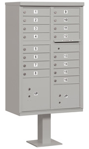Salsbury 16 Door CBU Mailbox Gray