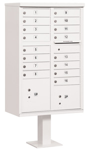 Salsbury 16 Door CBU Mailbox White