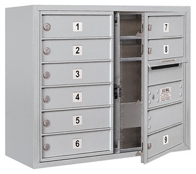 3806D-09 Front Loading Salsbury 4C Horizontal Mailboxes With Surface Mount Enclosure Product Image