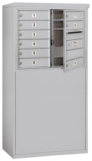 3706D-09 Front Loading Salsbury 4C Horizontal Mailboxes With Free Standing Enclosure Product Image
