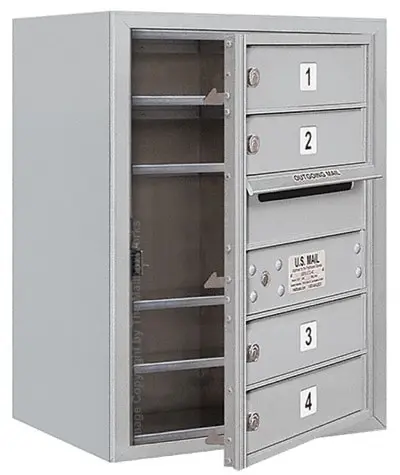 3806S-04 Front Loading Salsbury 4C Horizontal Mailboxes With Surface Mount Enclosure Product Image