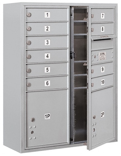 3710DA-10 Front Loading Salsbury 4C Horizontal Mailboxes With Surface Mount Enclosure Product Image