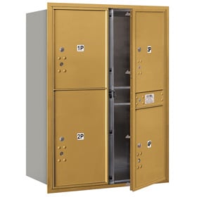 Salsbury 4C Mailboxes 3711D-4P Gold