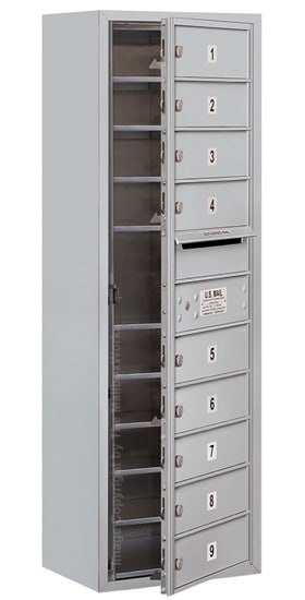 3711S-09 Front Loading Salsbury 4C Horizontal Mailboxes With Surface Mount Enclosure Product Image