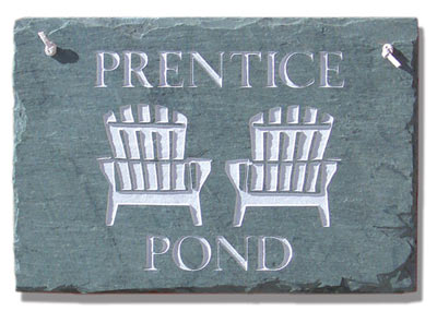 Adirondak Chairs Rectangle Slate Address Plaque