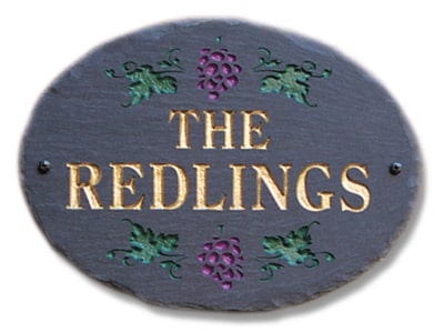 Stone Mill Grapes Oval Address Plaque