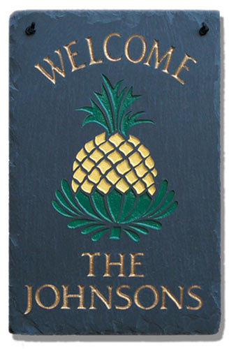 Stone Mill Pineapple Rectangle Welcome Plaque