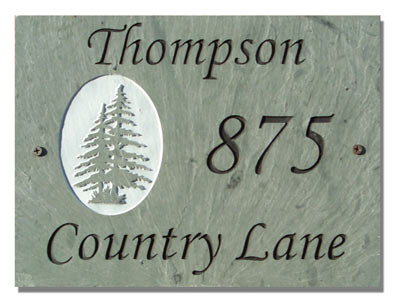 3 Line Pine Trees Rectangle Plaque