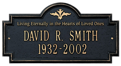 Whitehall Arlington Living Eternally Memorial Plaque