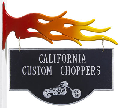 Whitehall Chopper 2-Sided Two Line Hanging Hobby Plaque With Bracket Product Image
