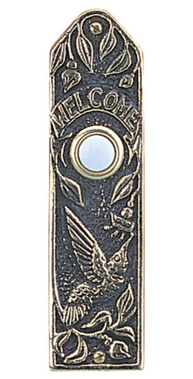 Whitehall Hummingbird Narrow Solid Brass Door Bell Product Image