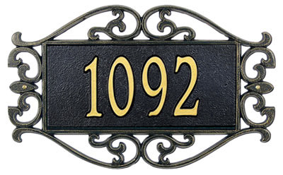Whitehall Lewis Fretwork Address Plaque
