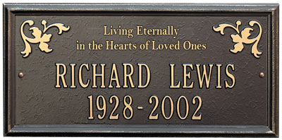 Whitehall Wilmington Living Eternally Memorial Plaque