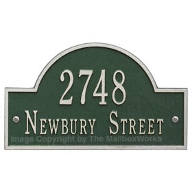 Whitehall Arch Marker Plaque Green Silver