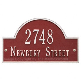 Whitehall Arch Marker Plaque Red Silver