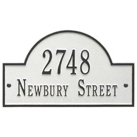 Whitehall Arch Marker Plaque White Black