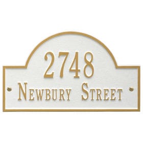 Whitehall Arch Marker Plaque White Gold