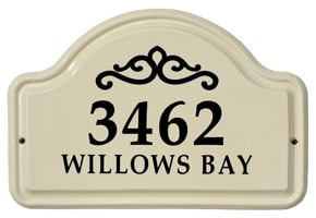 Whitehall Classic Scroll Arch Plaque Black