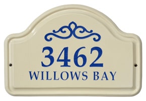 Whitehall Classic Scroll Arch Plaque Blue