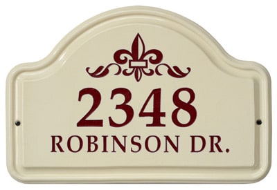 Whitehall Fleurdelis Arch Ceramic Address Plaque