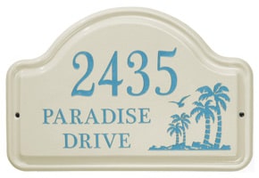 Whitehall Palm Arch Plaque Sea Blue