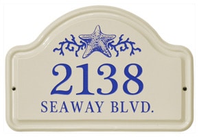 Whitehall Starfish Arch Plaque Dark Blue