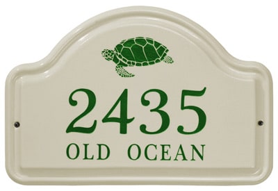 Whitehall Turtle Arch Ceramic Address Plaque