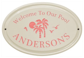 Whitehall Palm Oval Plaque Coral
