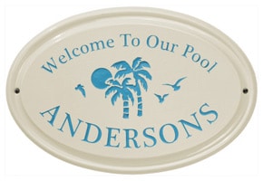 Whitehall Palm Oval Plaque Sea Blue