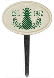 Pineapple Petite Oval Lawn Marker Green