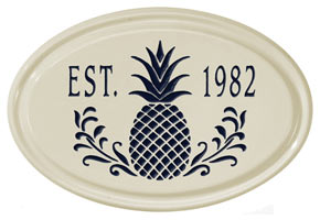 Whitehall Pineapple Petite Oval Plaque Black