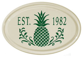 Whitehall Pineapple Petite Oval Plaque Green