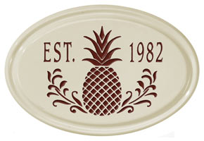 Whitehall Pineapple Petite Oval Plaque Red