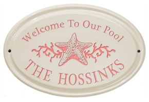 Whitehall Star Fish Oval Plaque Coral