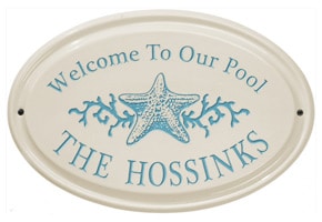 Whitehall Starfish Oval Plaque Sea Blue