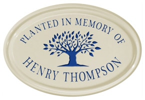 Whitehall Tree Memorial Oval Plaque Blue