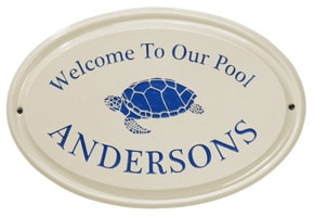 Whitehall Turtle Oval Plaque Dark Blue