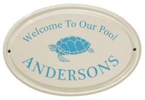 Whitehall Turtle Oval Plaque Sea Blue