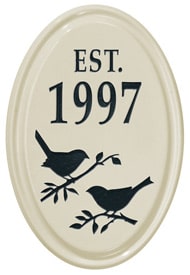 Whitehall Bird Silhouette Vertical Oval Black