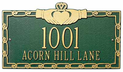 Whitehall Claddagh Address Plaque