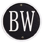 Whitehall Address Plaques Black With White